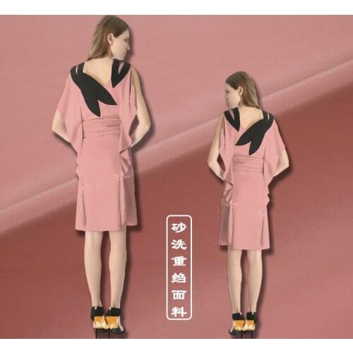 High-grade pink heavy silk crepe de chine fabric 30mm and 40mm shirt dress silk fabric wholesale silk cloth 112cm