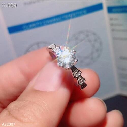 KJJEAXCMY jewelry 925 Sterling Silver 1.0 -3.0Carat Moissan Diamond Womens Ring in Shiny with certificate new With certificate