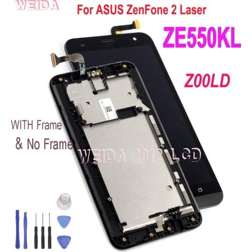 Original 5.5" For ASUS ZenFone 2 Laser ZE550KL Z00LD LCD Display Touch Screen Digitizer Assembly with Frame Replacement
