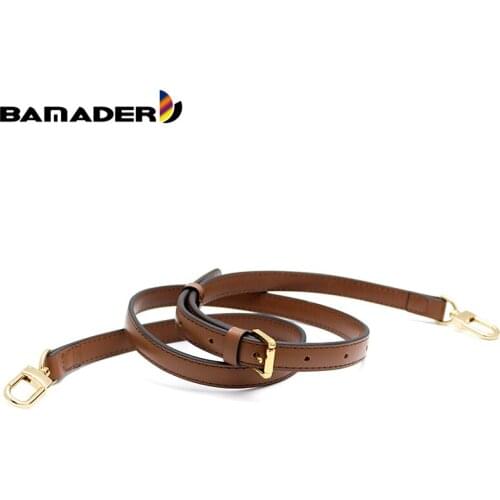 1.2/1.5/1.8CM Bag Strap BAMADER Bag Accessories Replacement Luxury Shoulder Bag Strap Real Leather Dark Brown Fashion Bags Strap