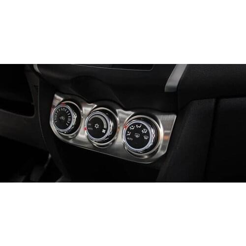 1 PCS Car Stickers Stainless Steel Air Conditioning Knobs Panels Cover stickers for Mitsubishi ASX 2013-15 Accessories