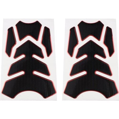 2x Carbon Fiber Gas Tank Pad Protector Stickers Decal for Motorcycle Red