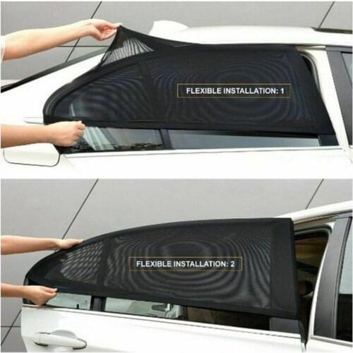 2PCS Universal 90*45cm Car Side Window Sunshade Protects darkening Vehicles Sun Shade Cover SUV Proof Curtain Mesh Adjustable