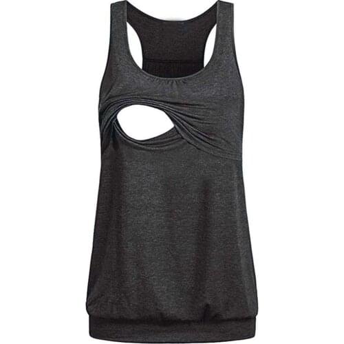 2021 Summer Women Maternity Clothes Loose Comfy Pull-up Nursing Tank Tops Vest Breastfeeding Shirt Одежда Для Кормящих Мам