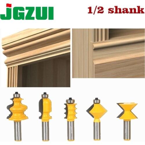 5PCS/SET DIY Bookshelf Molding & Edge Banding Woodworking Tools Router Bit Table Edge Bit CNC Door Knife Wood Processing