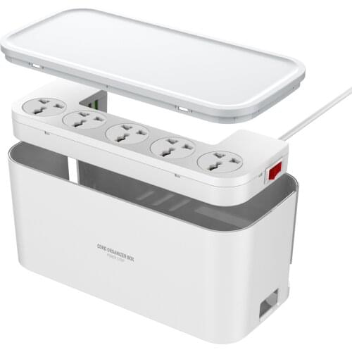 5 Universal Outlets Power 2 Meter Strip Extension Socket 3 USB Charge Ports Management Box Fireproof Long Wire