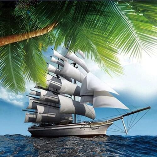 Landscape 5D DIY Diamond Painting Full Square/Round Diamond Embroidery Sales Sailboat Cross Stitch Mosaic Rhinestone Home Decor