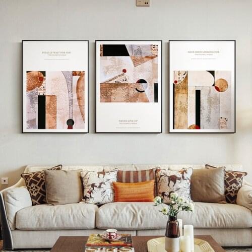 Abstract Painting Triptych Geometric Pattern Wall Paintings Posters and Prints For Living Room Nordic Style Nostalgic Poster LS