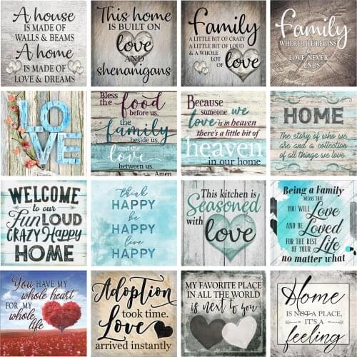 NicHome Diamond Painting Family Full Round Square Drill 5D Diy Diamond Mosaic Embroidery ValentineS Day Home Decoration Bedroom