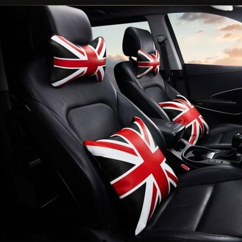 Car pillows for headrest driving front seat pain relief back support travel union jack accessories classic cute products