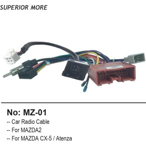 Car Radio Cable Adapter for Mazda 2 3 CX-5 6 Atenza Wiring Harness Navi Android Audio Media Player 16pin Power Connector Socket