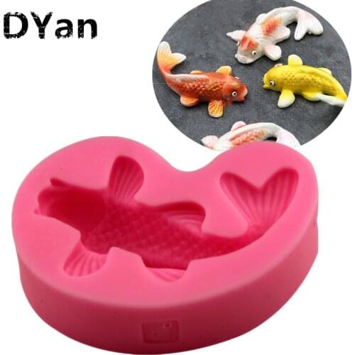 Free Shipping Silicone Fondant Cake molds 3D Fish Candle Moulds Soap Mold Chocolate Mould for The Baking Tools Cake A1148