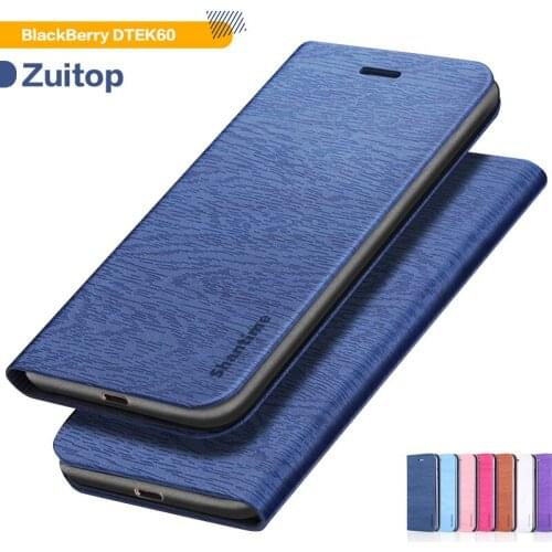 Wood grain PU Leather Phone Case For BlackBerry DTEK60 Flip Case For BlackBerry DTEK60 Business Case Soft Silicone Back Cover