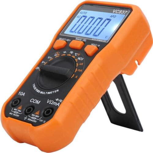 Multimeter VC837 NCV Digital Automatic Multimeter 6000 Counts for AC/DC Voltage and Current Temperature Tester