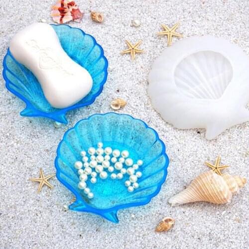 DIY Creative Silicone Shell Shape Mold Jewelry Storage Schulp Glue Tray Mold Clay Mould Cement Pot Mould
