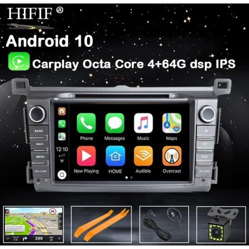 DSP AV output IPS SCREEN 4G Android 10 Car GPS Carplay For Toyota RAV4 2013 2014 2015 DVD PLAYER multimedia navigation RADIO