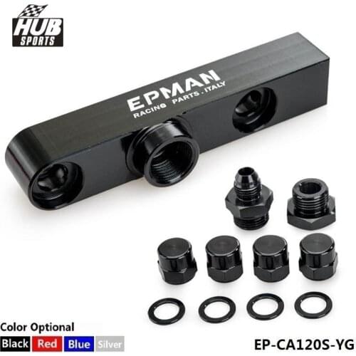 Twin Fuel Pump Billet Aluminum Assembly Outlet Manifold In Black for 044 fuel pump For Toyota avensis HU-CA120S-YG