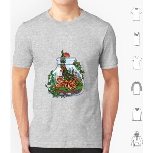 Tiger Plant Terrarium T Shirt Men Cotton 6Xl Tiger Plant Plant Terrarium Mini Tiger Pet Tiny Tiger Jungle Underwater Cute Tiger