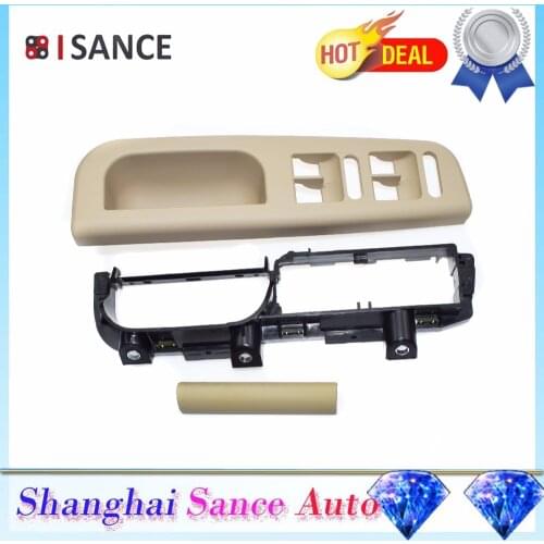 ISANCE Beige Master Window Switch Panel Trim Bezel & Braket & Handle Trim LHD Front Left For VW Golf Jetta Bora MK4 Passat B5