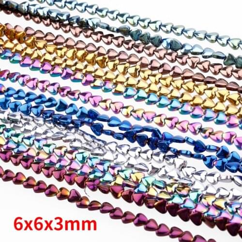 Natural Hematite Heart Shape Loose Beads 6x6x3mm Lucky Ward Off Evil Spirits for Jewelry Making DIY Bracelet Necklace Earring