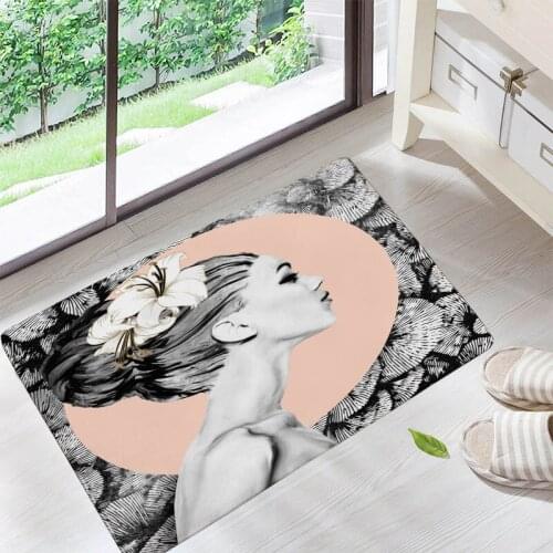 Graceful and Beautiful Ladies Floor Mats Living Rooms Anti-slip Carpet for Bedroom Kitchen Bathroom Rug Welcome Mats Front Door