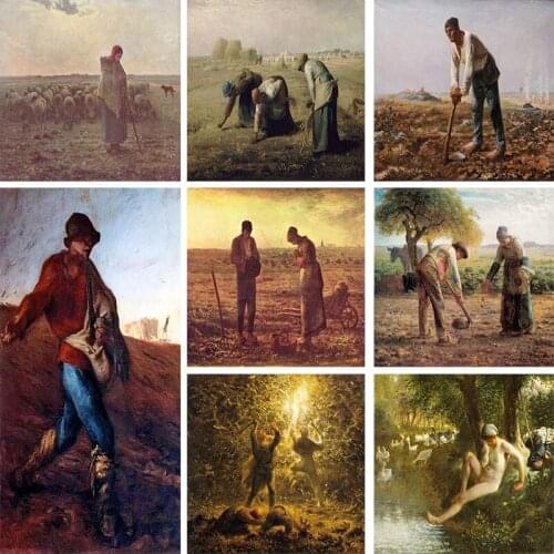 Great French Painter J.F Millet Series 5D DIY Diamond Painting Full Square/Round Diamond Embroidery Picture of Rhinestones Decor