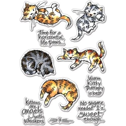 Kitty Therapy Cat Animals Clear Stamps Handmake Cards Transparent Stempels Silicone Seal For DIY ScrapbookingNew 2020 Stamp
