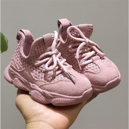 2019 Children Shoes Spring Autumn Fashion Sport Girls Shoes Soft Breathable Running Boys Sneakers Pink Black White Kids Shoe