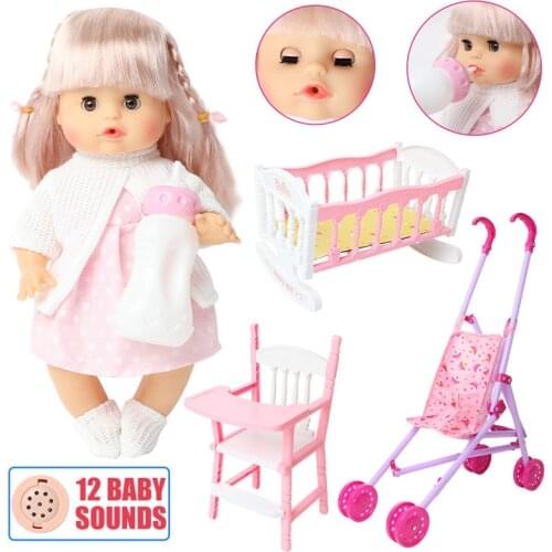 30cm Baby Reborn Doll 12inch Baby Doll Toys Girl Simulated Sound Silicone Body Reborn Doll Child Interactive Toy Christmas Gifts