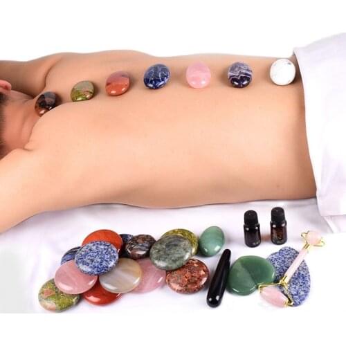 Massage Stone Natural Chakra Palm Stone Healing Back Hot rocks SPA Reiki Crystal Quartz Beauty Health Care Body Energy Stone