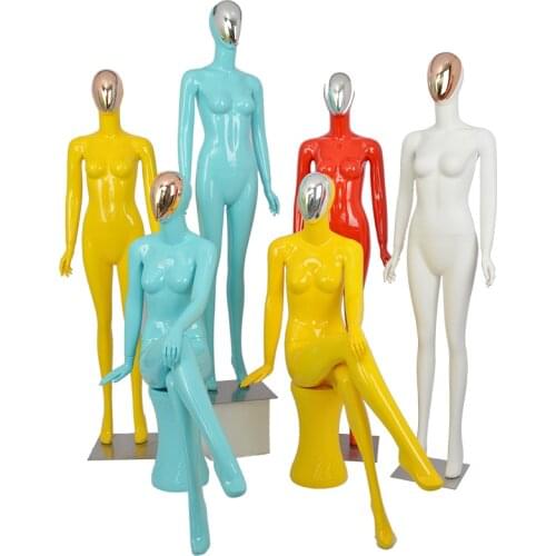 Model Female Whole Body Gold And Silver Plating Face Female Body Mannequin Colorful Best Quality