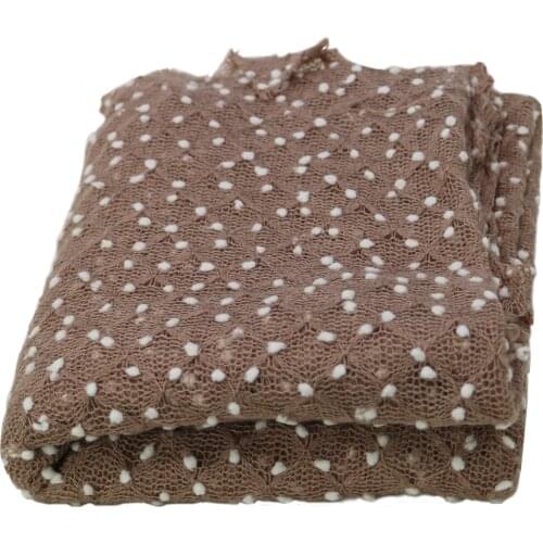 150*150cm Soft Knit Bobble Baby Photo Backdrop Fabric Mini Small Ball Vintage Style Wrap for Newborn Baby Fotografia Accessories