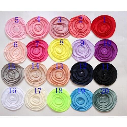 2015 latest 3.15" satin Burned edage Flower Hair Flower for DIY Hair Accessories 20colors in stock 20pcs/lot Free Shipping