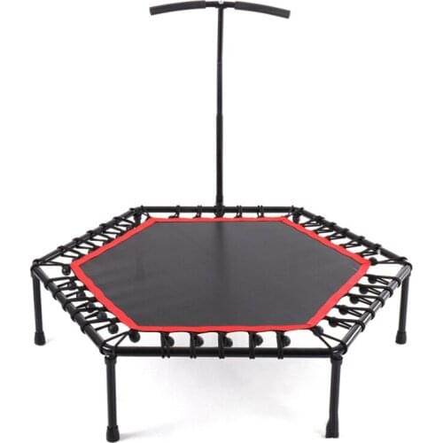 New 48 Inch Mute Professional Fitness Waterproof Durable Adults Trampoline With Adjustable Handrai Indoor Trampoline For Kids