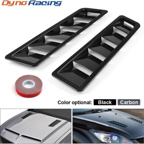 Fits 17X5 Inch Universal Hood Vent Louver Air Cooling Panel Trim Set Black ABS 1 Pair