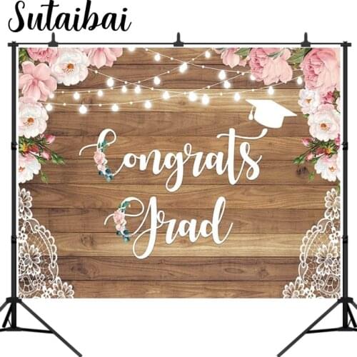 Congrats Grad Graduation Party Backdrop Photography Class of 2021 Congratulate Graduates Prom Background Rustic Wooden Floor