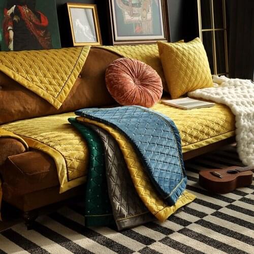 Nordic Luxury Crystal Velvet Sofa Cover Living Room Modern Non-slip Corner Sofa Towel Sofa Cushion Cushions for Living Room
