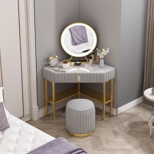 Luxury Home Dressing Table Bedroom Furniture Nordic Style Dressing Stool Princess Dressers Vanity Makeup Cabinet Combination