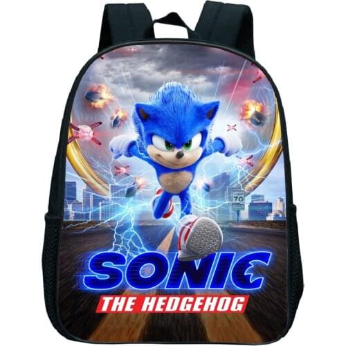 12 Inch Kids SONIC RACING Kindergarten Backpack Print Child Primary School Bags Bookbags Rucksack Children Start School Gift
