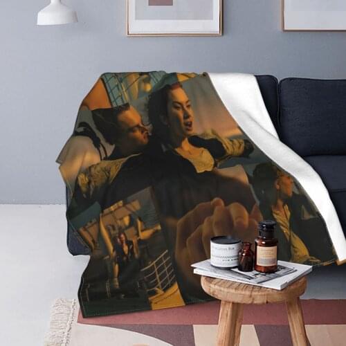 Titanic Blanket Coral Fleece Plush Winter Rose Jack Movie Breathable Lightweight Throw Blanket for Sofa Bedroom Plush Quilt