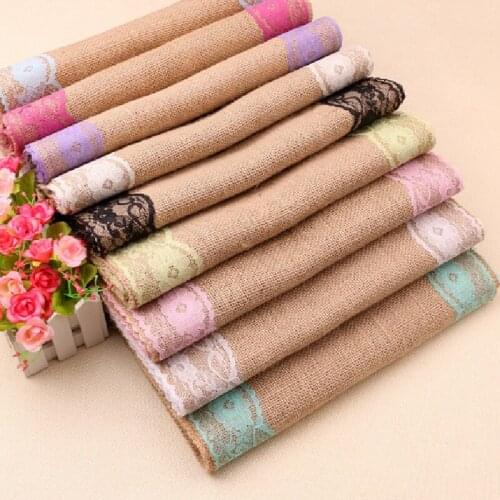 Vintage Natural Burlap Jute Linen Table Runner Christmas Wedding Champagne Table Runners Dining Room Restaurant Table Gadget