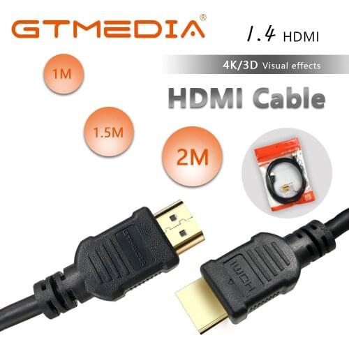 GTMEDIA HDMI 1M,1.5m,2M,High speed Gold Plated HDMI Plug Male-Male HDMI Cable 1.4 Version 1080p 3D for TABLETS DVD HDMI Cable
