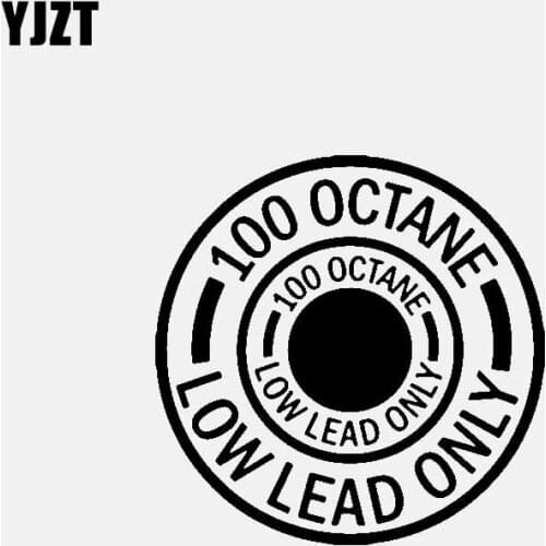 YJZT 14.7CM*14.7CM 100 OCTANE LOW LEAD ONLY Vinyl Decal Car Sticker Fuel Black/Silver C3-0800