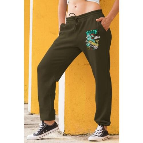 Angemiel Wear Skate Never Give Up Green Women Sweatpants