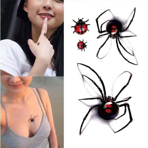 1 Sheet Man Woman Sexy Temporary Tattoo Stickers Waterproof Fake Spider Ladybug Body Art Flash Tattoos Sticker EL