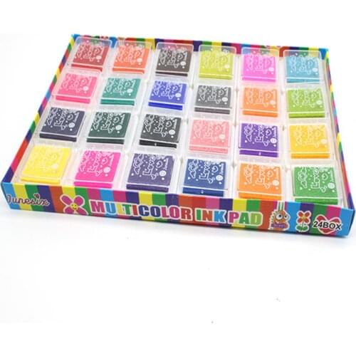 24 Colors Cute Fashion Child Oil Based For DIY Craft Rubber Stamps For Ink Pad Fabric Wood Paper Wedding Gift Finger Print