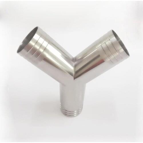 38mm 1.5" Hose Barb Butt Welding Y Shaped 3 Way SUS 304 Stainless Steel Sanitary Fitting Spliter Homebrew Beer Wine