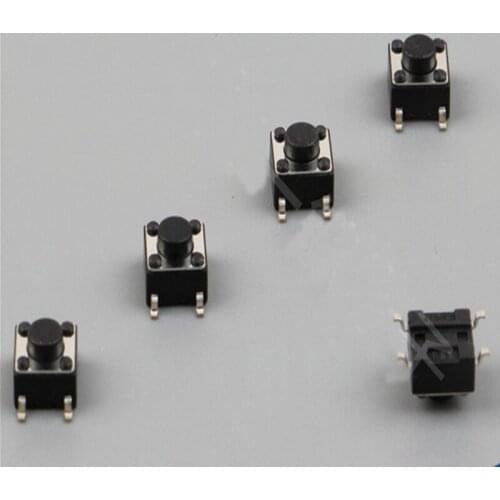 50 pcs Copper foot 4 foot patch tact switch button Micro movement Jog switch 6*6*4.3H stainless steel shrapnel