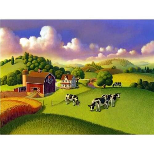 Diamond Painting Cartoon Animal Farm Square Diamond Round Diamond Decoration Customizable Wall Art Decoration Frameless Style