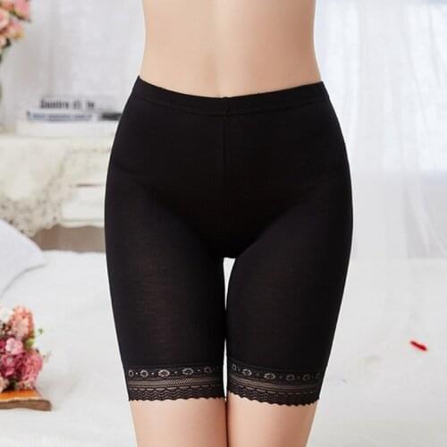 Plus Size Safety Short Pants Womens Summer Seamless Shorts Modal Lace Thigh High Anti-friction Bottoming Under Wear Boxers XL